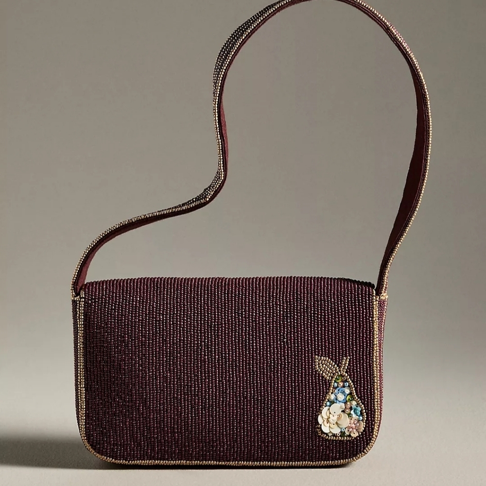 🌼 NWT Anthropologie Fiona pear beaded purse - Picture 2 of 5